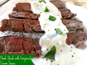 Flank Steak with Gorgonzola Cream Sauce www.jillianbenfield.com